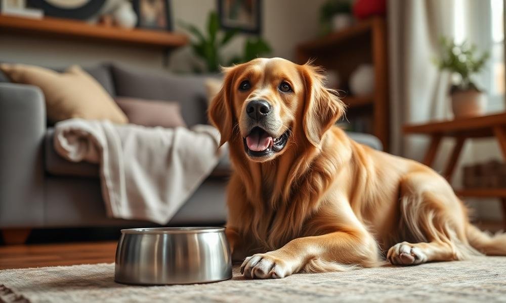 best dog food for golden retriever - home environment