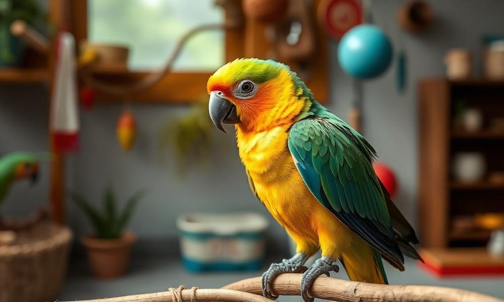 best toys for parrots enrichment - home environment