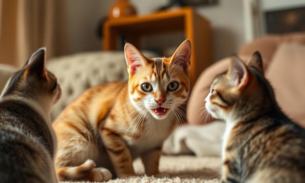 cat aggressive toward other cats - home environment
