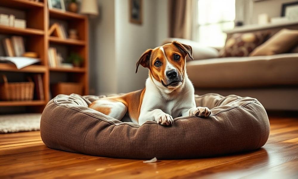 dog destroying dog bed - home environment