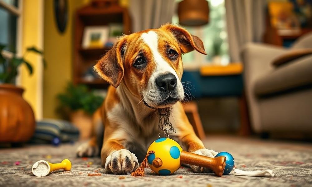 dog destroys every toy - home environment