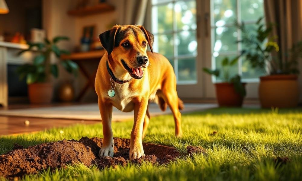dog digging holes in yard why - home environment