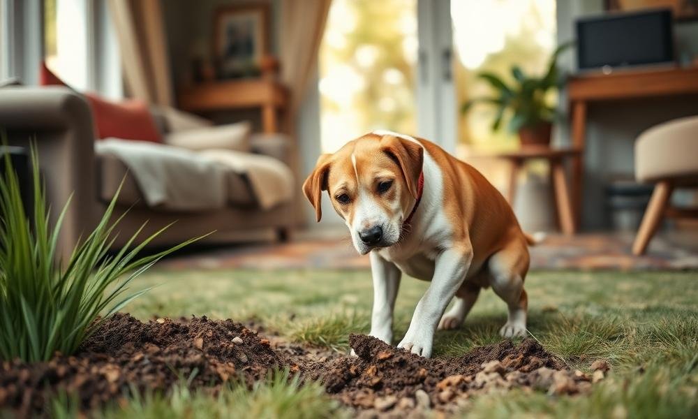dog digging in yard how to stop - home environment