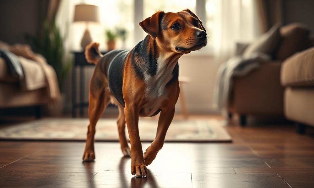 dog pacing back and forth anxiety - home environment