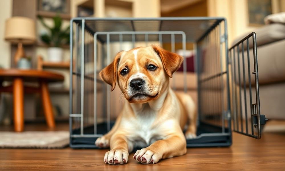 how to crate train puppy correctly - home environment