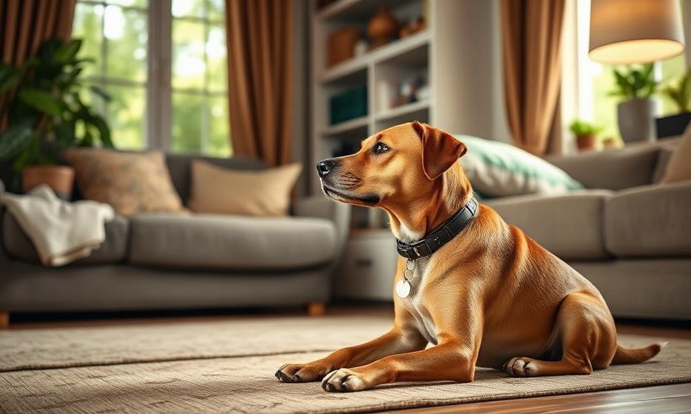 how to teach dog stay command - home environment