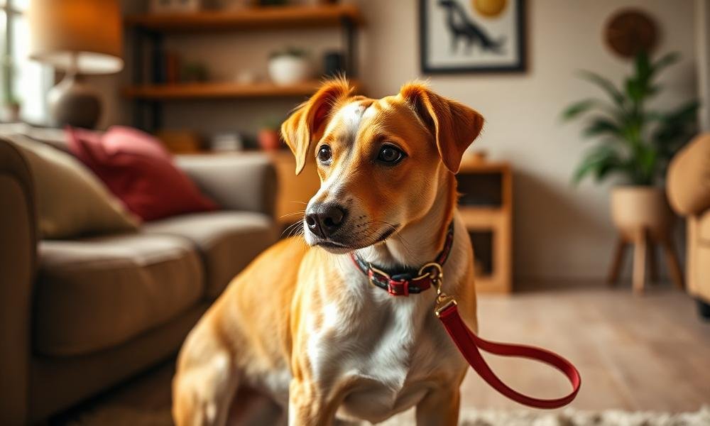 how to train dog to walk leash - home environment