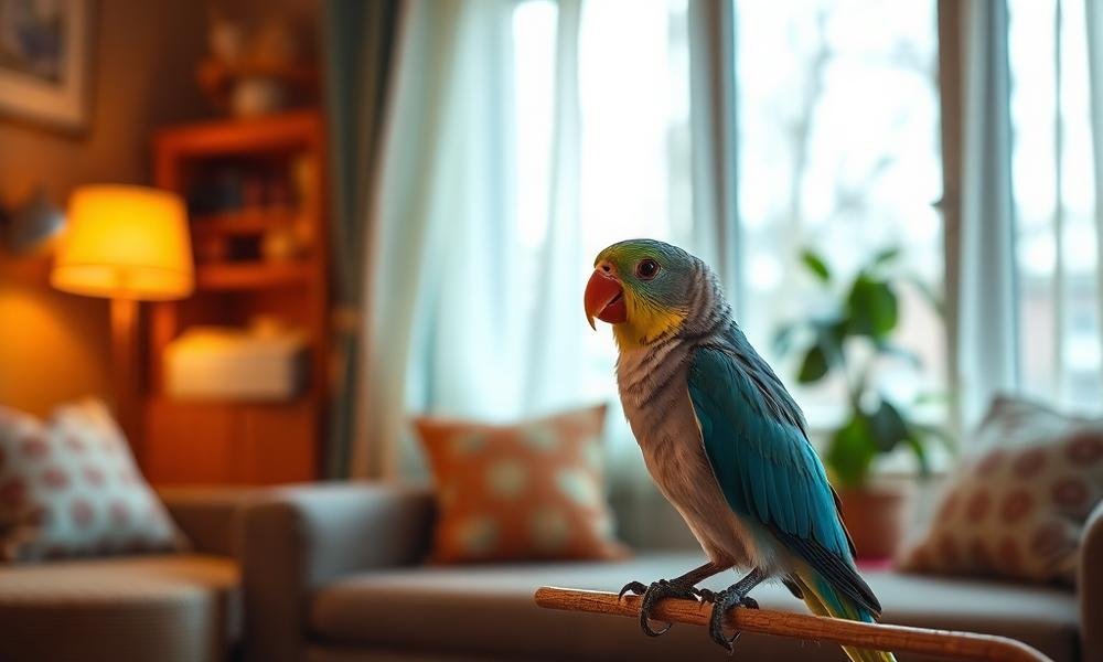 how to train pet bird to talk - home environment