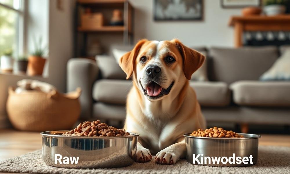 raw vs kibble dog food comparison - home environment