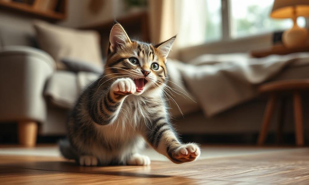 why cat attacking feet suddenly - home environment