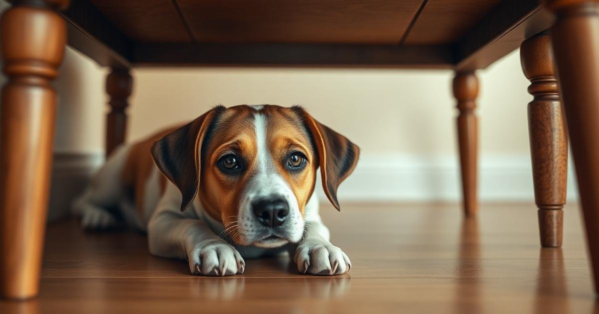 why dog hiding under furniture - featured guide image