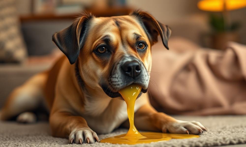 why dog vomiting yellow liquid - home environment