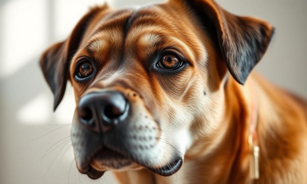 dog shiny coat close up