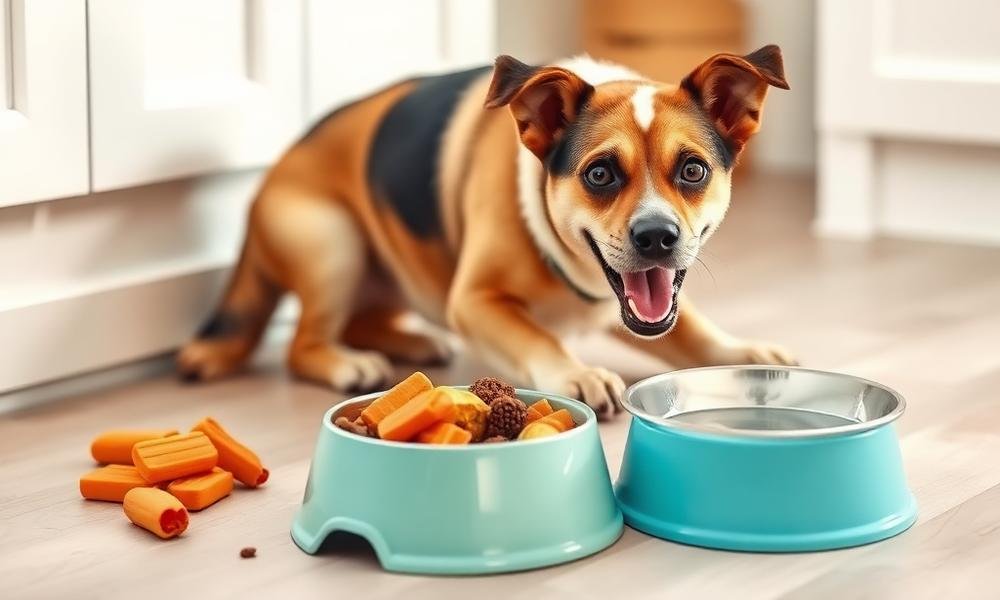 fresh dog food bowl setup